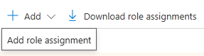 Image shows the add role assignment drop down.